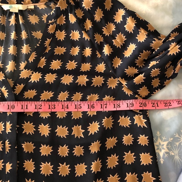 Boden x Anthropologie Harriet Blue & Gold Button Up Blouse - Picture 8 of 10